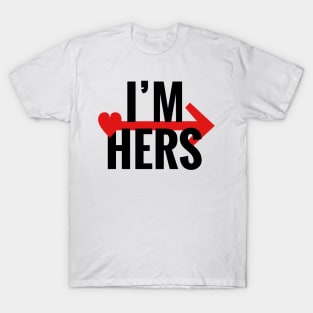 I'm Hers RIGHT Arrow White Couple Matching T-Shirt